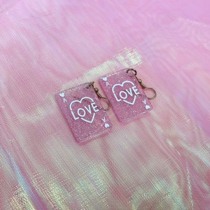 나랑 카드놀이할래? 귀걸이 Earrings (투명감,캐주얼,러블리) - 핑크베릴 Pink beryl